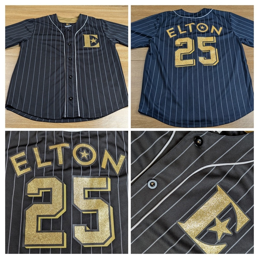 Elton John #25 Farewell Yellow Brick Road Tour Baseball Jersey Size Small